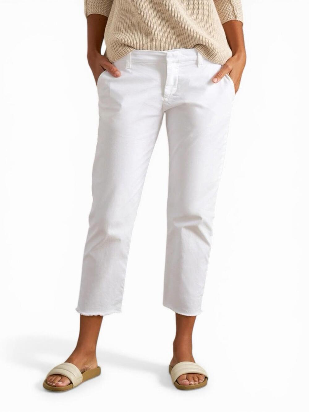 Frank and Eileen Wicklow Italian Chino Women Size 6 White Cropped Straight Pants